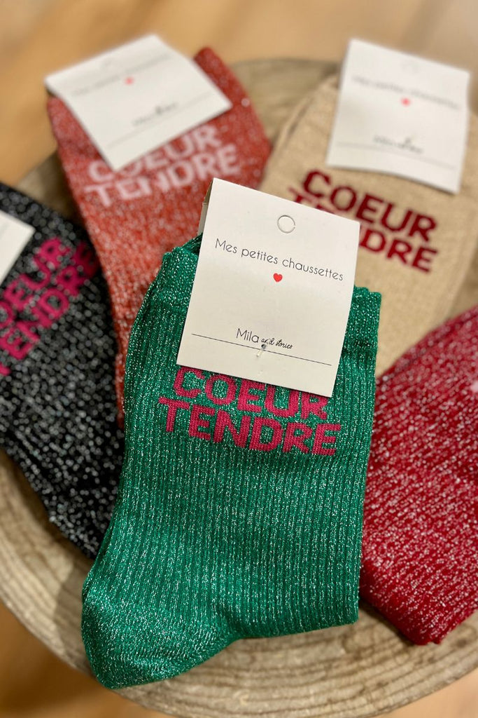 Chaussettes Coeur Tendre, paillettes