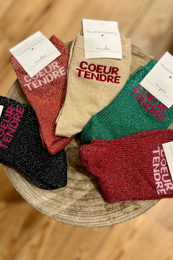 Chaussettes Coeur Tendre, paillettes