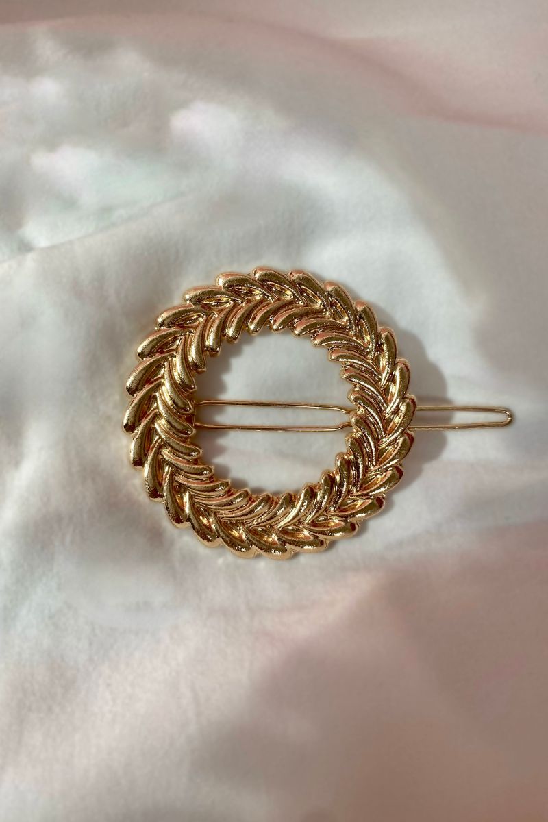 Barrette cheveux Ambre, couleur dorée, matière acier inoxydable, bijoux fantaisie