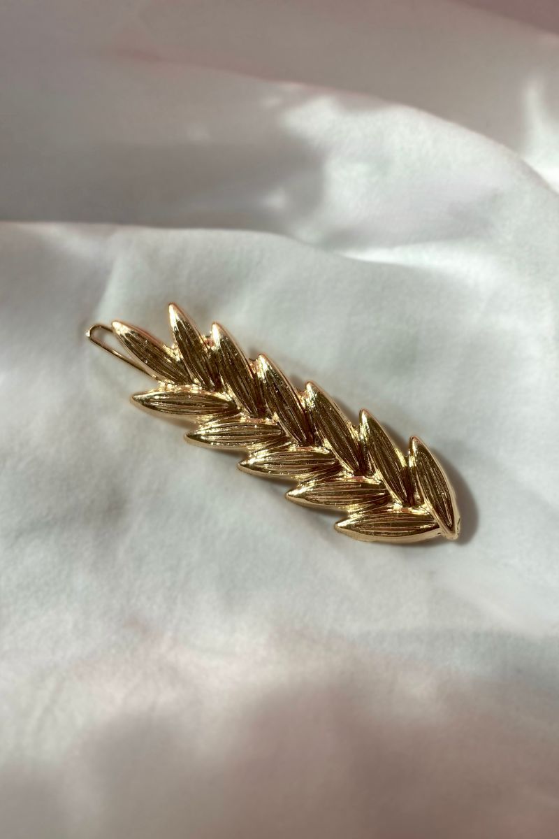 Barrette cheveux Epi, couleur dorée, matière acier inoxydable, bijoux fantaisie