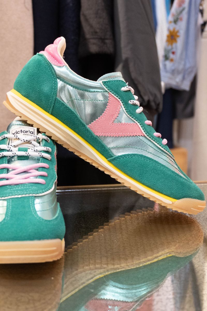 Baskets Mina, couleur vert, marque Victoria