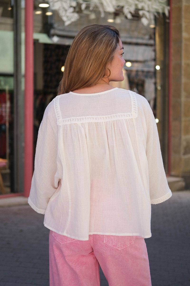 Blouse Mojito, couleur écru, marque Rue Mazarine