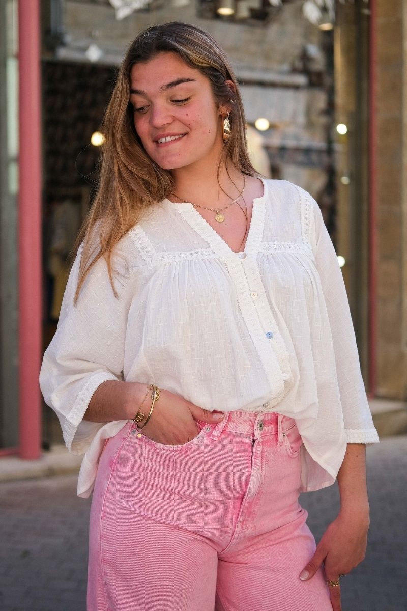 Blouse Mojito, couleur écru, marque Rue Mazarine