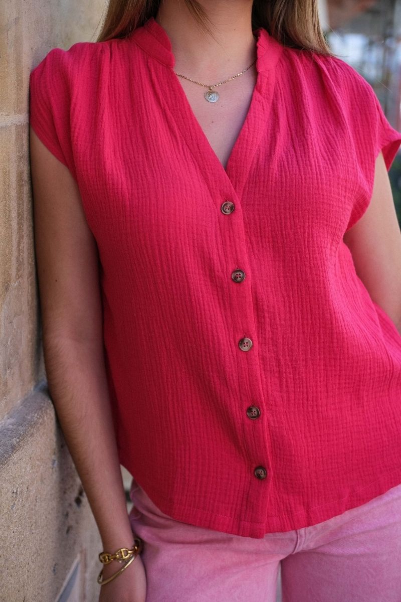 Blouse Wesra, couleur fuschia, marque Grace & Mila