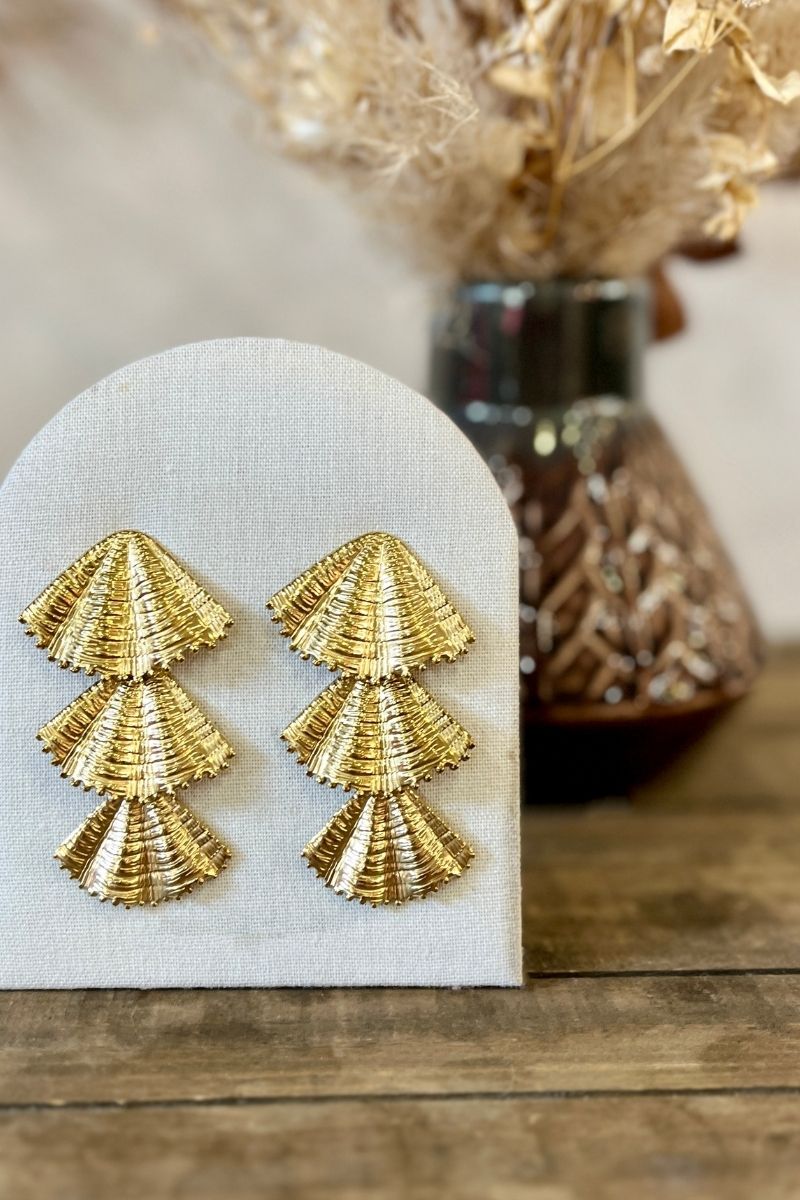 Boucles d'oreilles Carmen, couleur doré, matière acier inoxydable