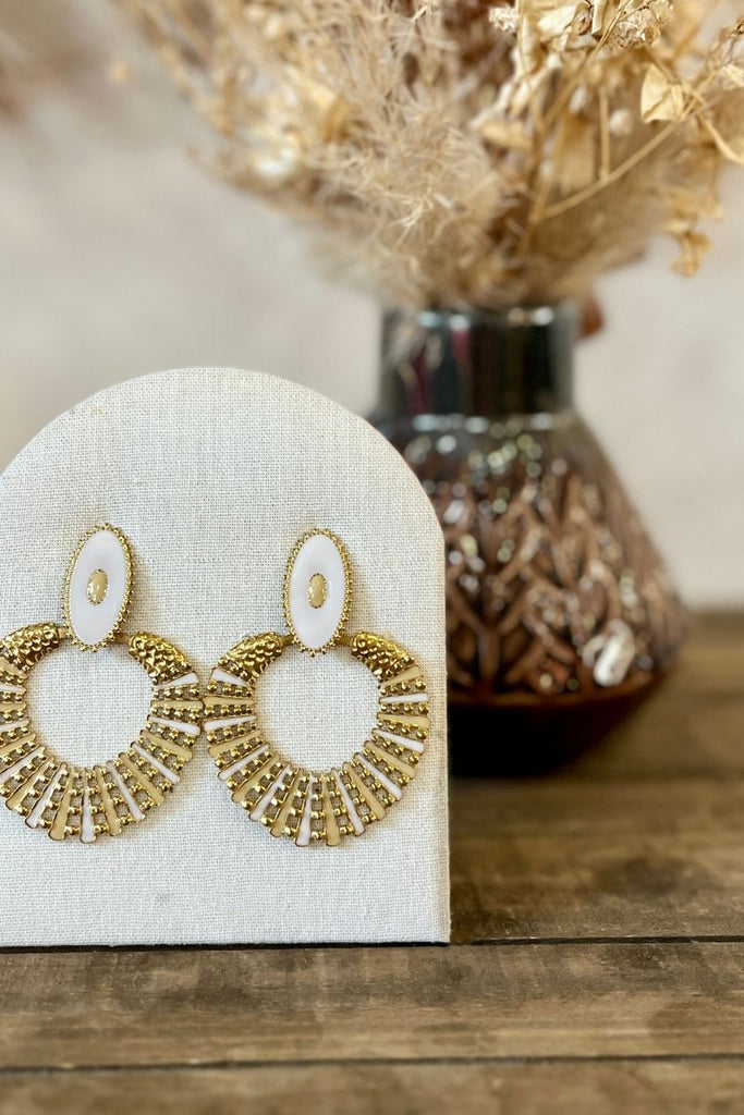 Boucles d'oreilles Dorine, couleur doré, matière acier inoxydable