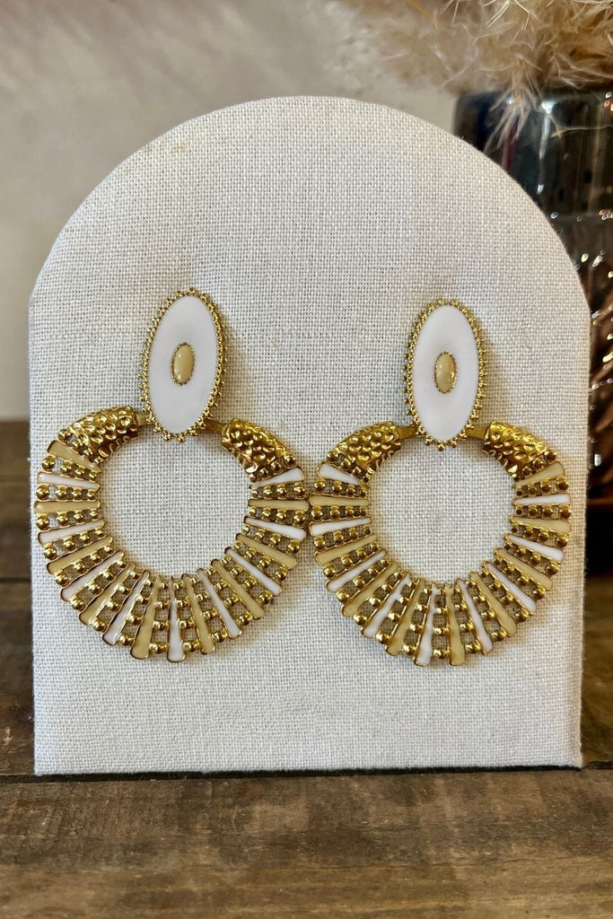 Boucles d'oreilles Dorine, couleur doré, matière acier inoxydable