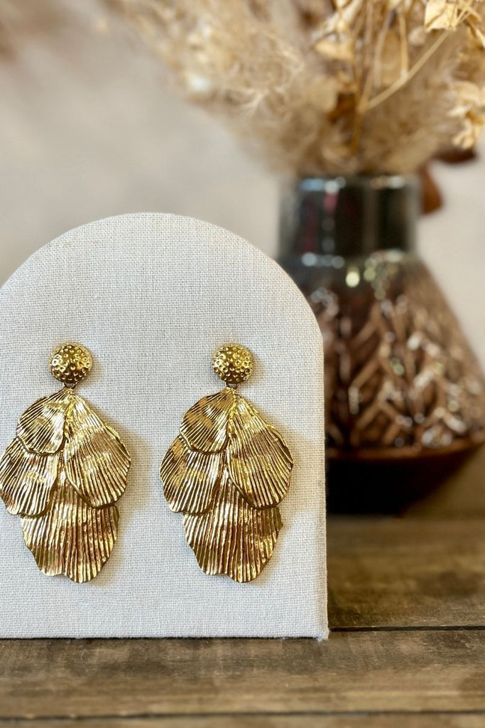 Boucles d'oreilles Fanny, couleur doré, matière acier inoxydable