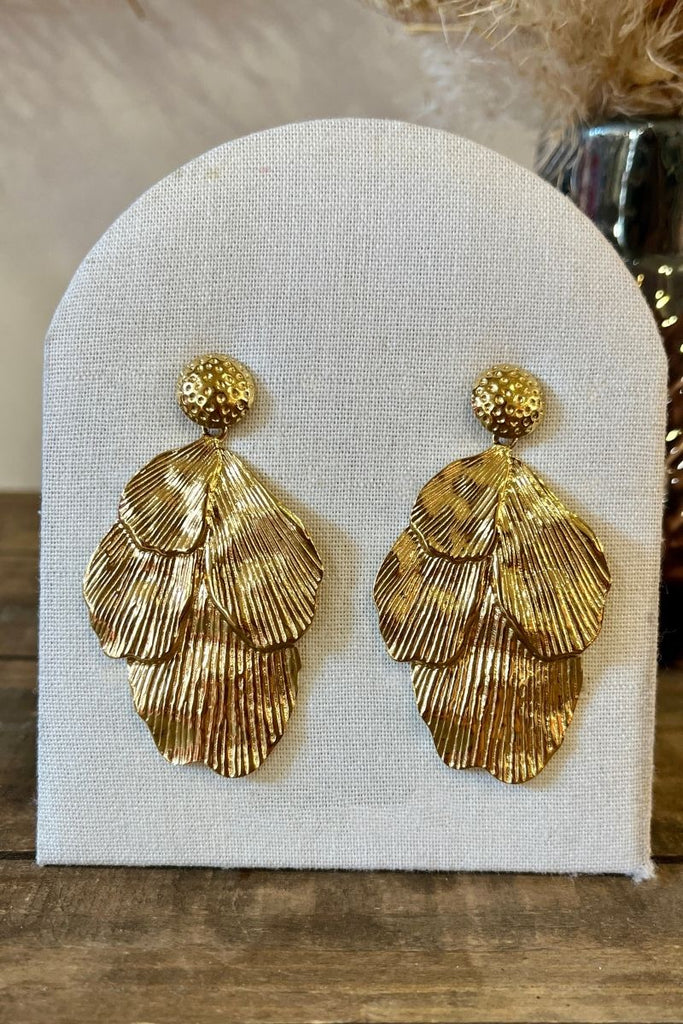Boucles d'oreilles Fanny, couleur doré, matière acier inoxydable