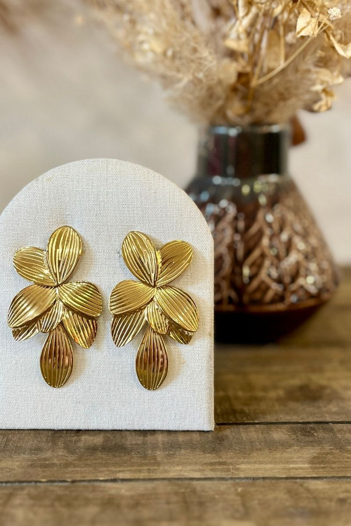 Boucles d'oreilles Flora, couleur doré, matière acier inoxydable