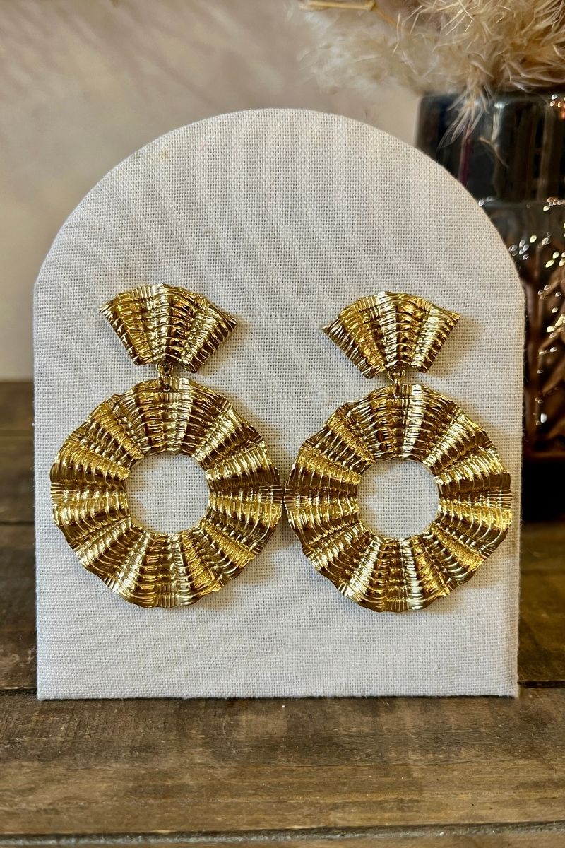 Boucles d'oreilles Octavia, couleur doré, matière acier inoxydable