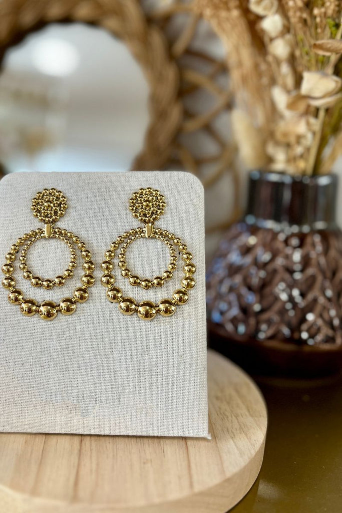 Boucles d'oreilles Oriane, couleur doré, matière acier inoydable