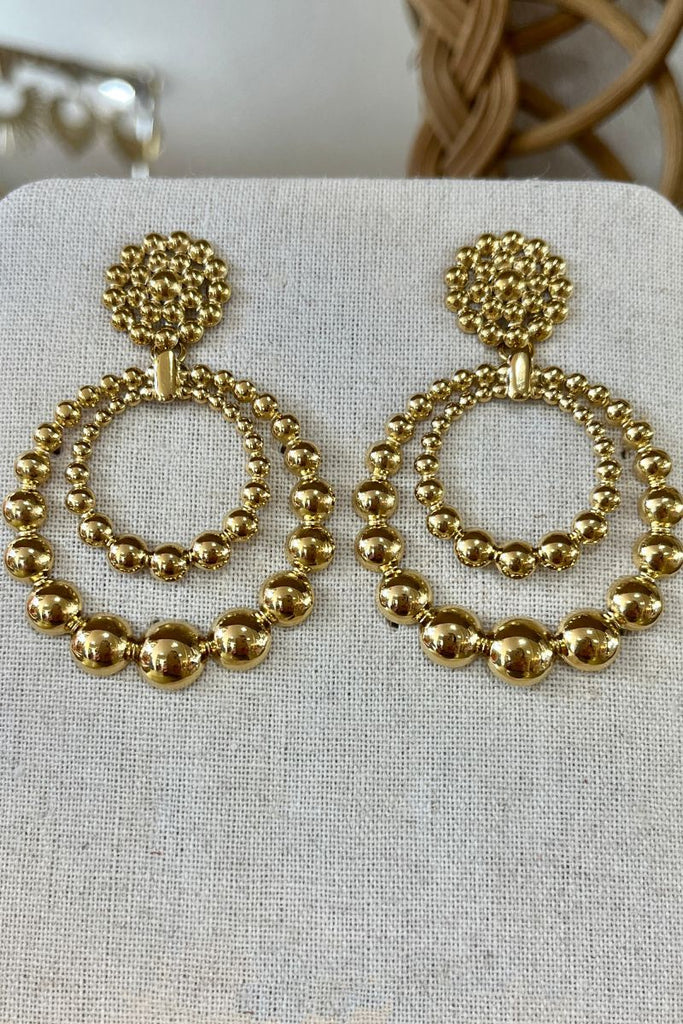 Boucles d'oreilles Oriane, couleur doré, matière acier inoydable