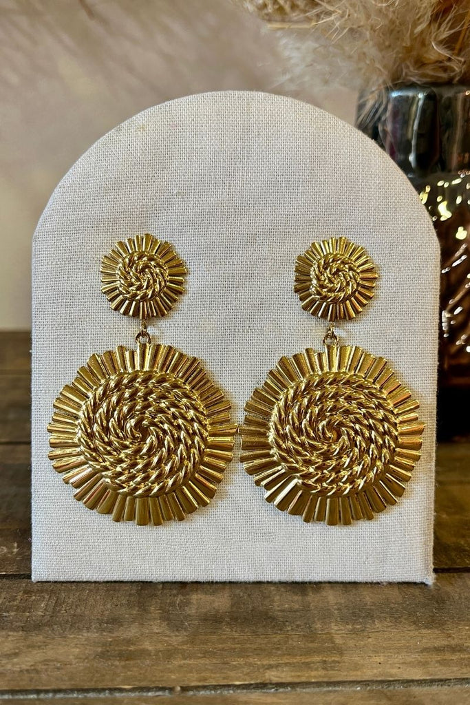 Boucles d'oreilles Paulette, couleur doré, matière acier inoxydable