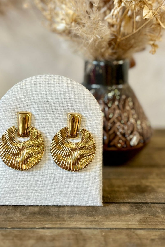 Boucles d'oreilles Tiana, couleur doré, matière acier inoxydable