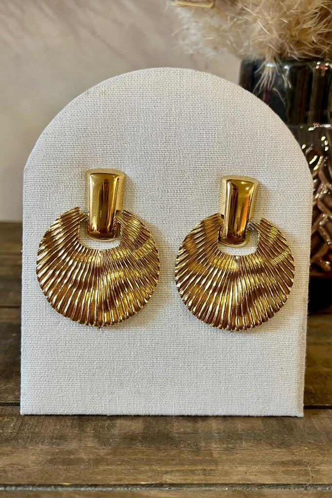 Boucles d'oreilles Tiana, couleur doré, matière acier inoxydable