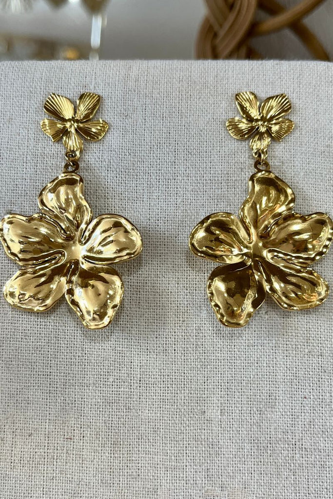 Boucles d'oreilles Tyana, couleur doré, matière acier inoxydable