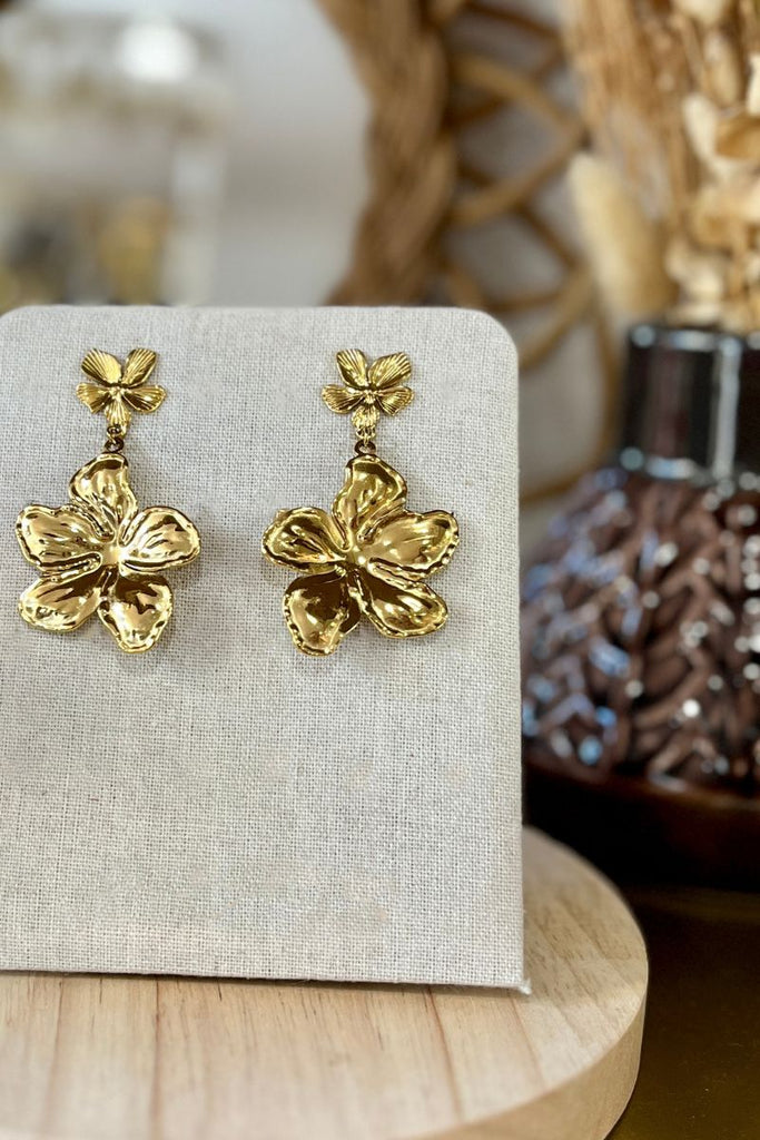 Boucles d'oreilles Tyana, couleur doré, matière acier inoxydable