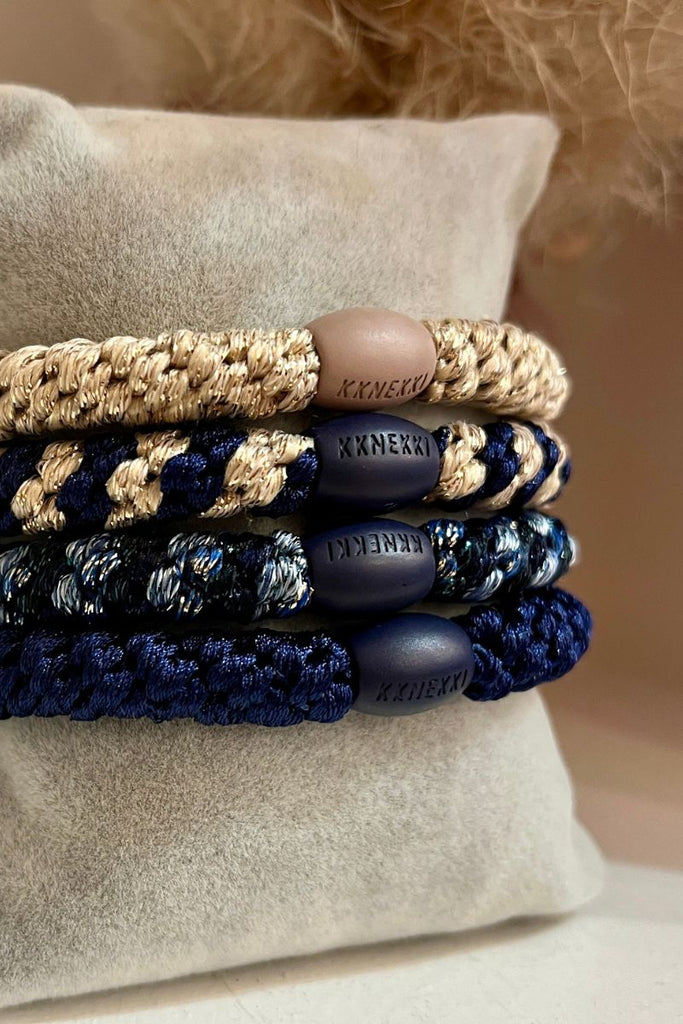 Lot de 4 bracelets Kknekki couleur marine