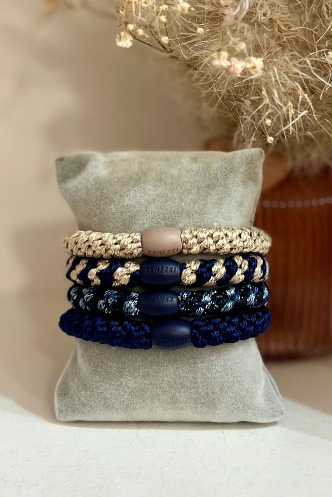 Lot de 4 bracelets Kknekki couleur marine