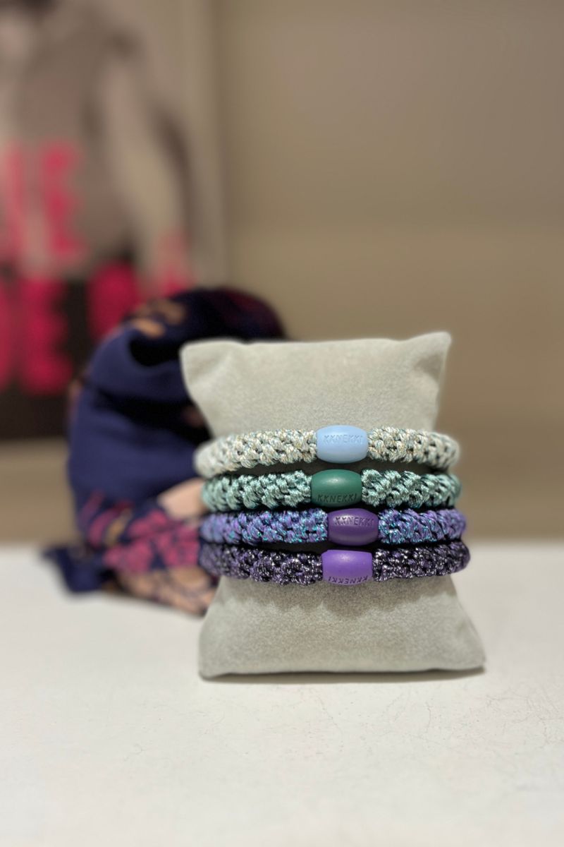 Bracelets Kknekki, couleur violet et vert d'eau, lot de 4