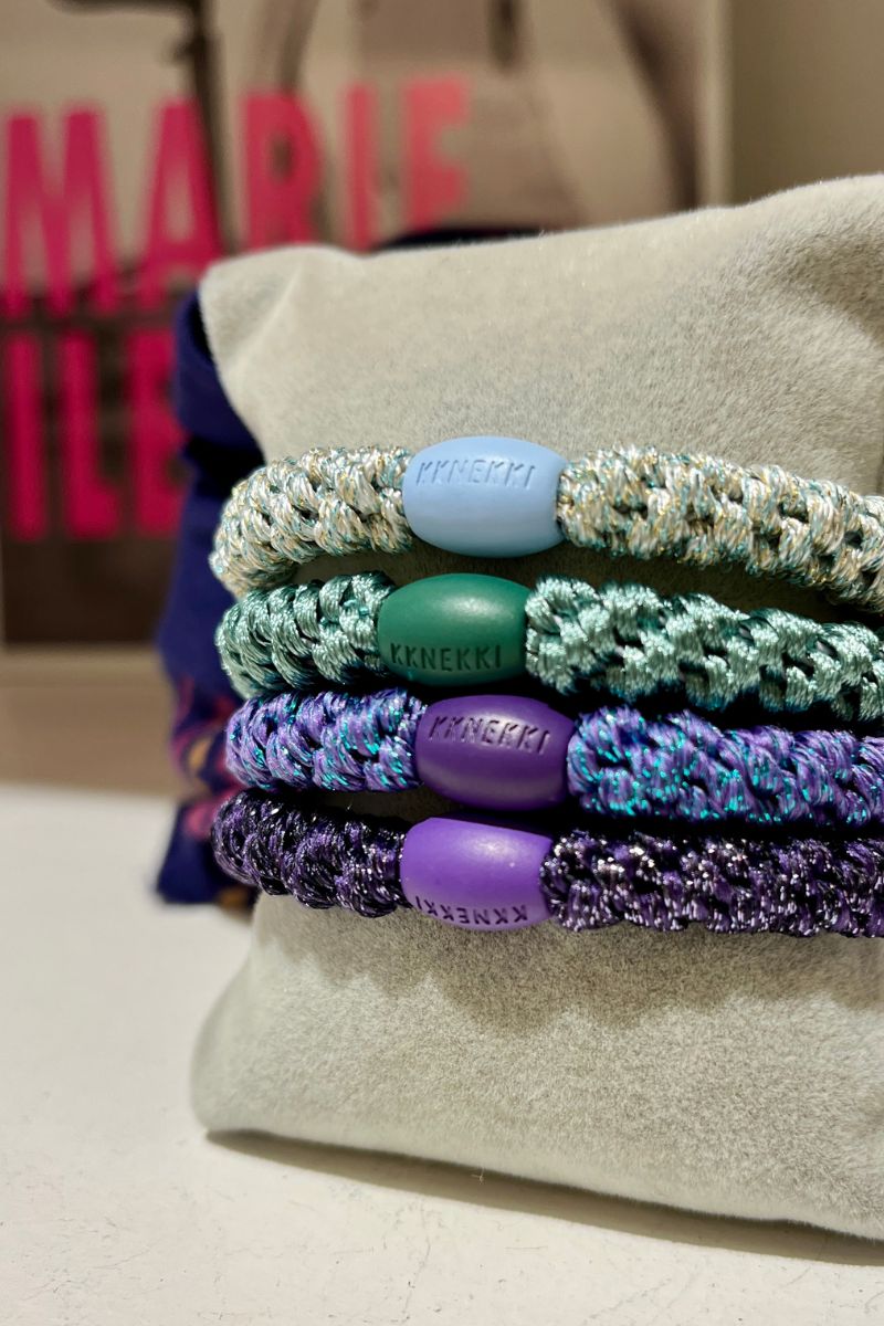 Bracelets Kknekki, couleur violet et vert d'eau, lot de 4