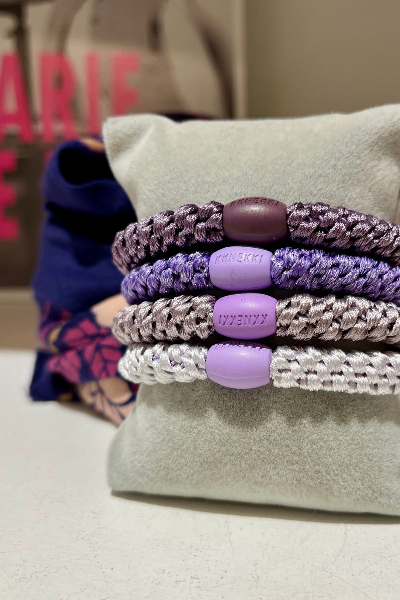 Bracelets Kknekkis, couleur violet, lot de 4