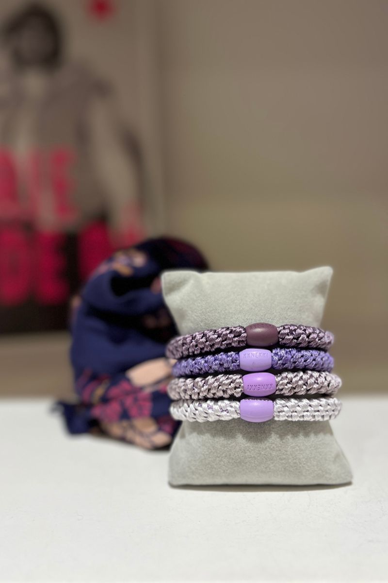 Bracelets Kknekkis, couleur violet, lot de 4