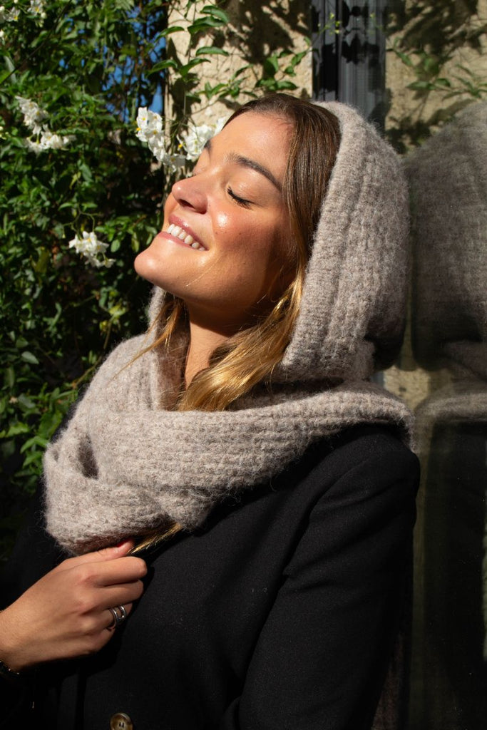 Cagoule écharpe Objmilu, couleur beige, marque Object