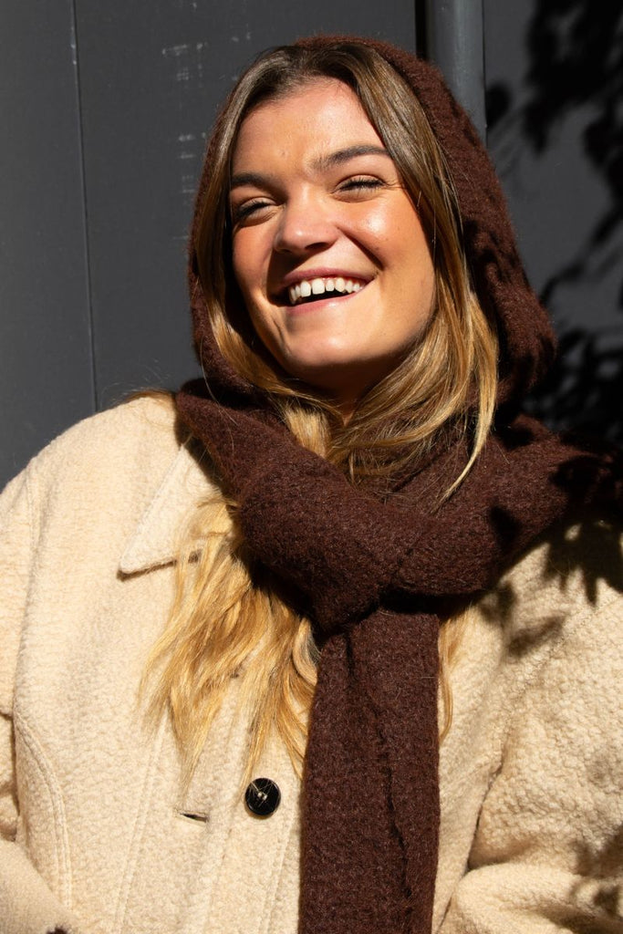 Cagoule écharpe Objmilu, couleur chocolat, marque Object