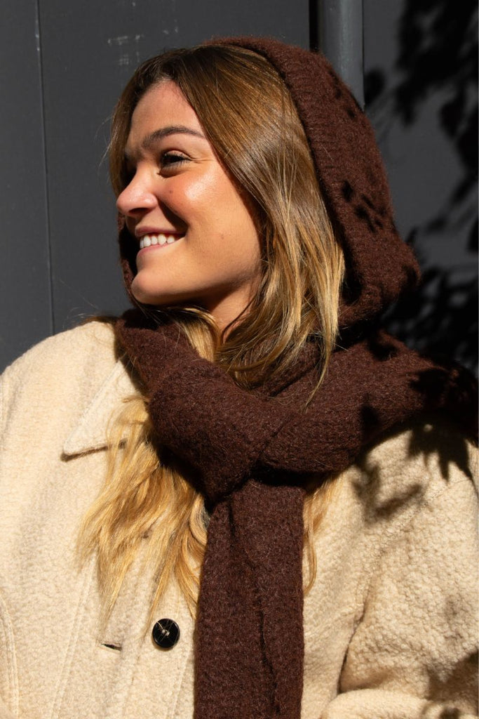 Cagoule écharpe Objmilu, couleur chocolat, marque Object