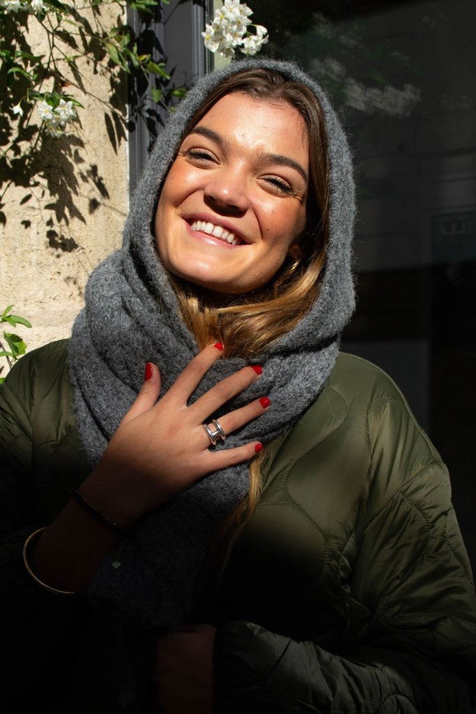 Cagoule-écharpe Objmilu, couleur gris, marque Object