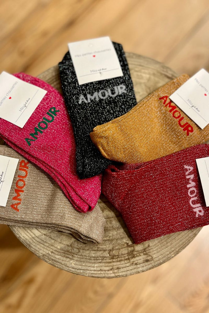 Chaussettes Amour, paillettes