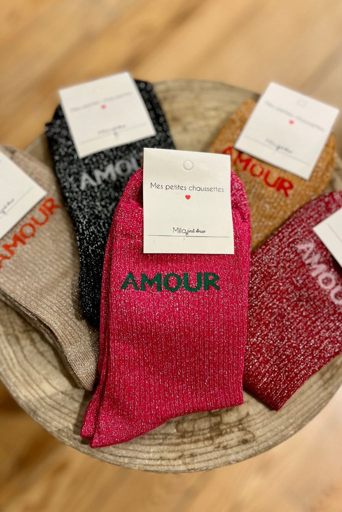 Chaussettes Amour, paillettes