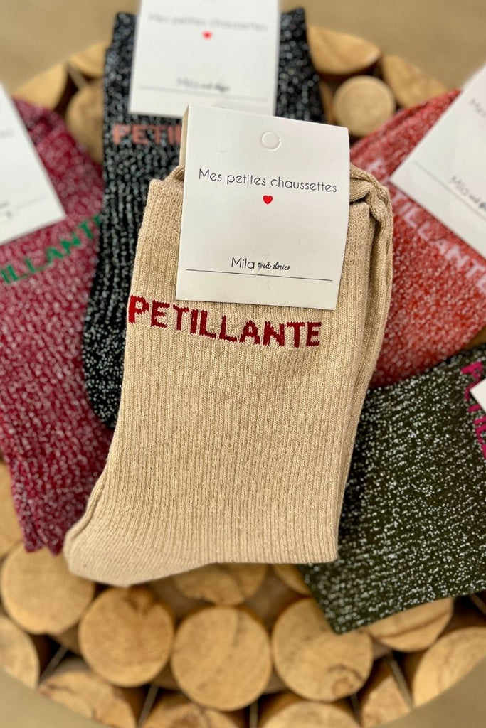Chaussettes Petillante, 5 coloris, paillettes