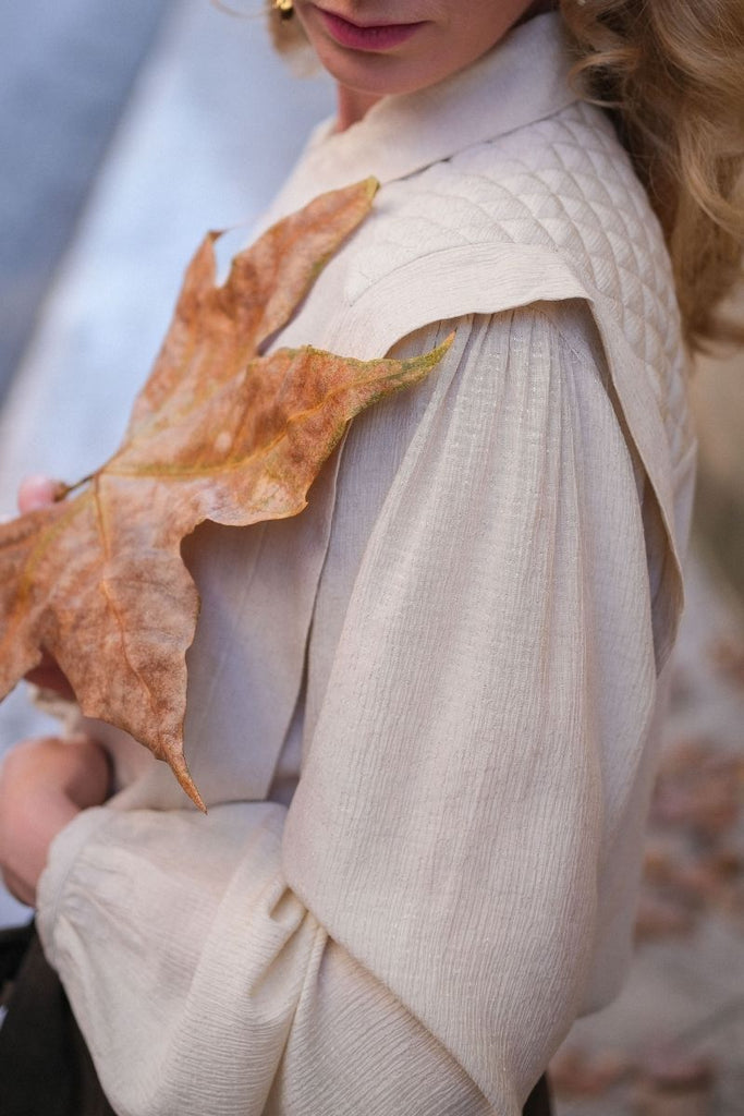 Chemise Vidaysa, couleur écru, marque Vila, manches longues
