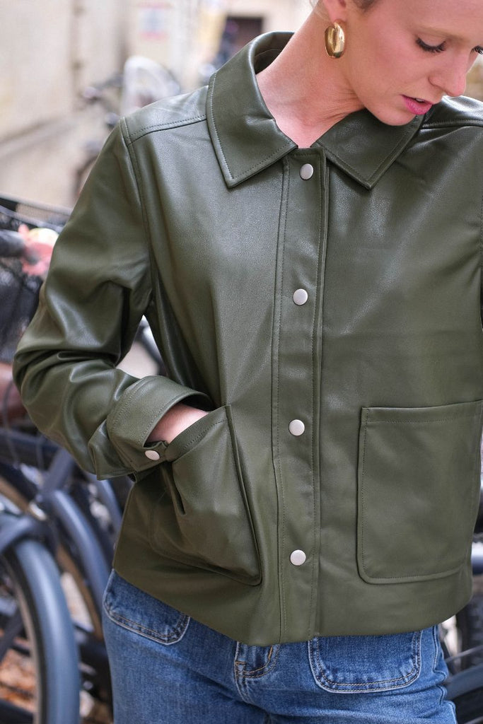 Chemise Vihellium, couleur vert, marque Vila