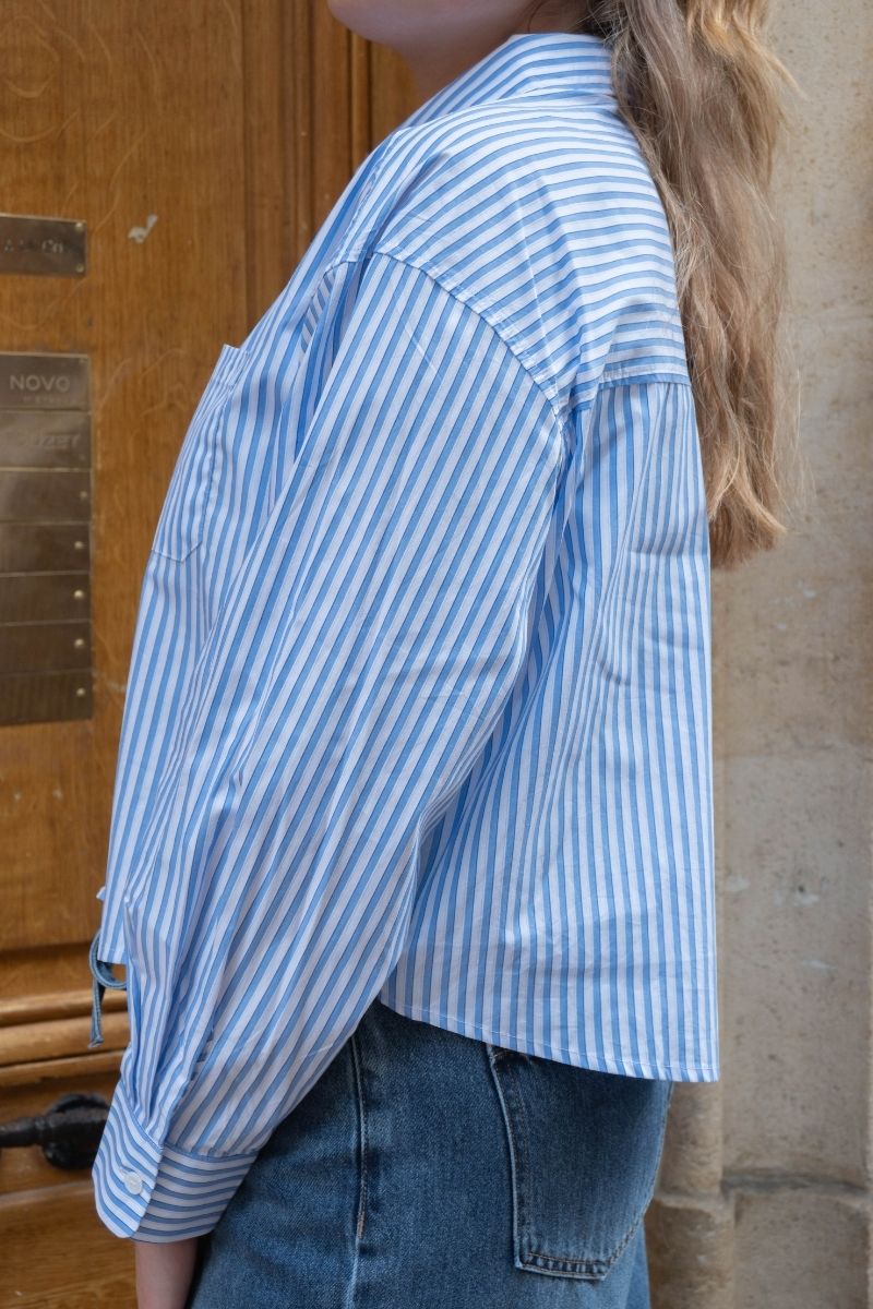 Chemise Auranne, couleur bleu, marque Artlove, motifs rayures