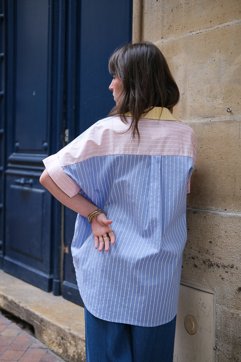 Chemise Diane, couleur bleu ciel, matière coton