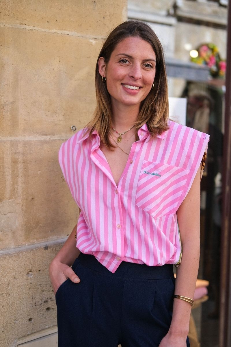Chemise Gabin, couleur rose, marque Orfeo