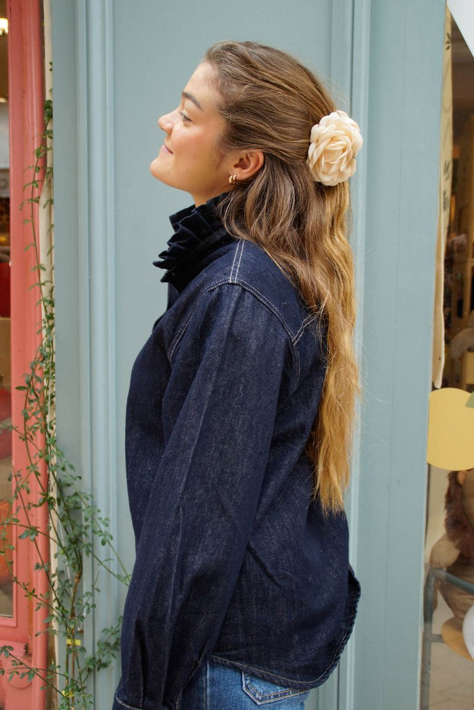 Chemise Mona, couleur bleu foncé, matière jean