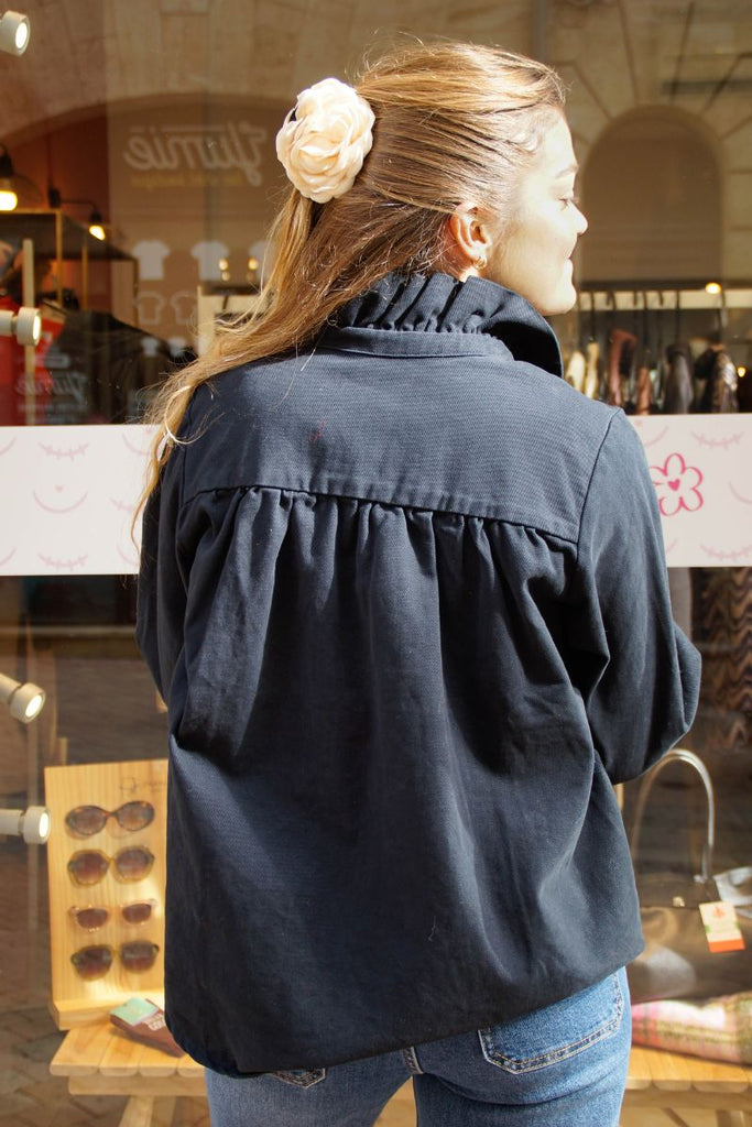 Chemise Mona, couleur marine, matière coton