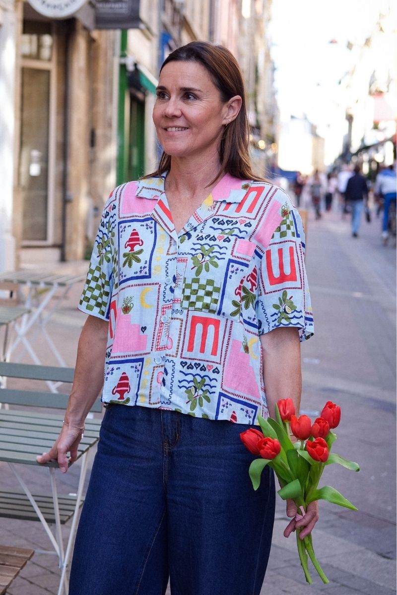 Chemise Objedie, couleur multicolore, marque Object manches courtes