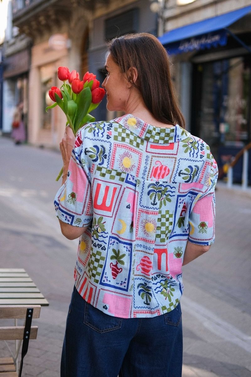 Chemise Objedie, couleur multicolore, marque Object manches courtes