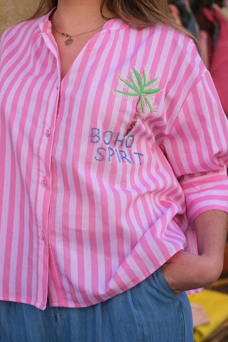 Chemise Simone, couleur rose, marque Orfeo