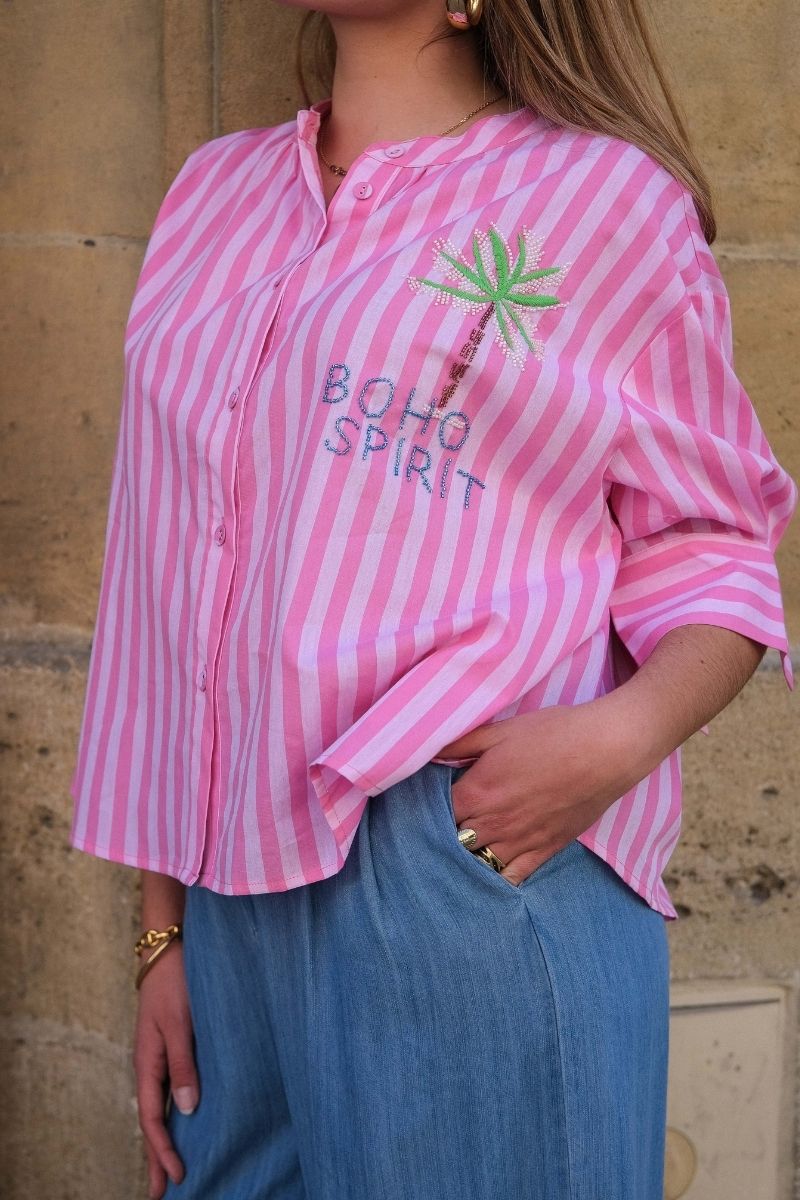 Chemise Simone, couleur rose, marque Orfeo