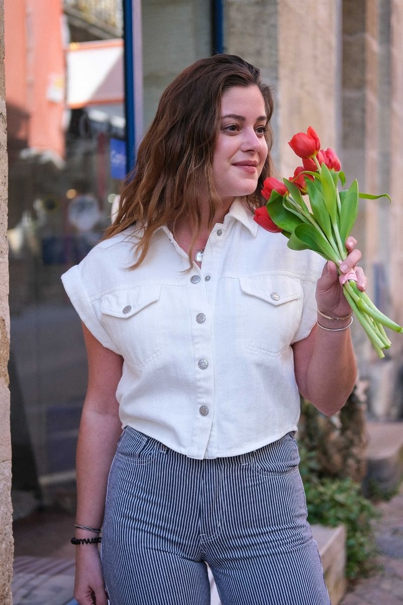 Chemise Valentina, couleur écru, marque Laure et Max