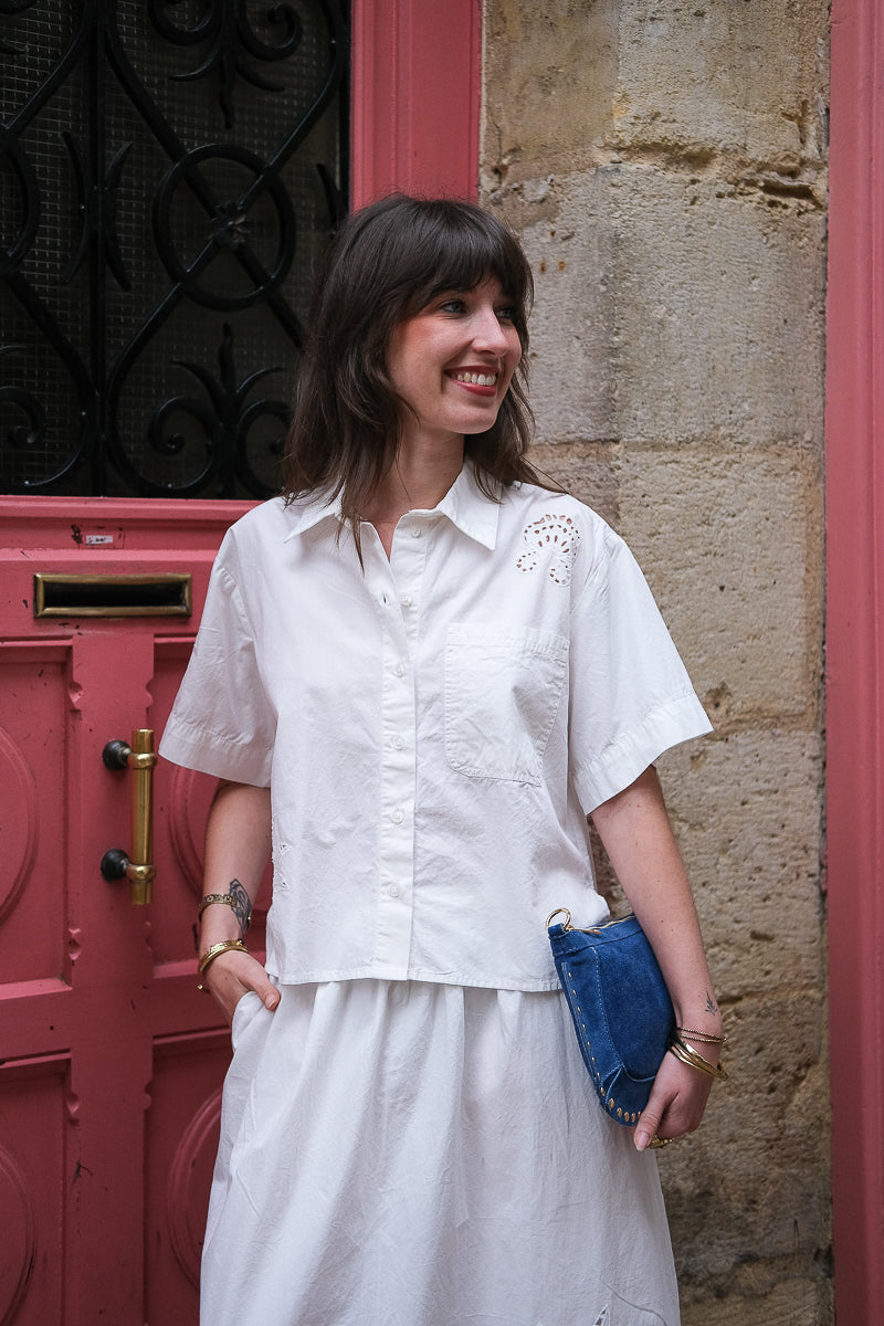 Chemise Vilayki, couleur blanc, marque Vila, manches courtes