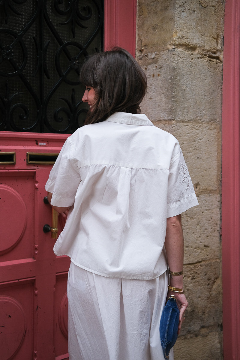 Chemise Vilayki, couleur blanc, marque Vila, manches courtes