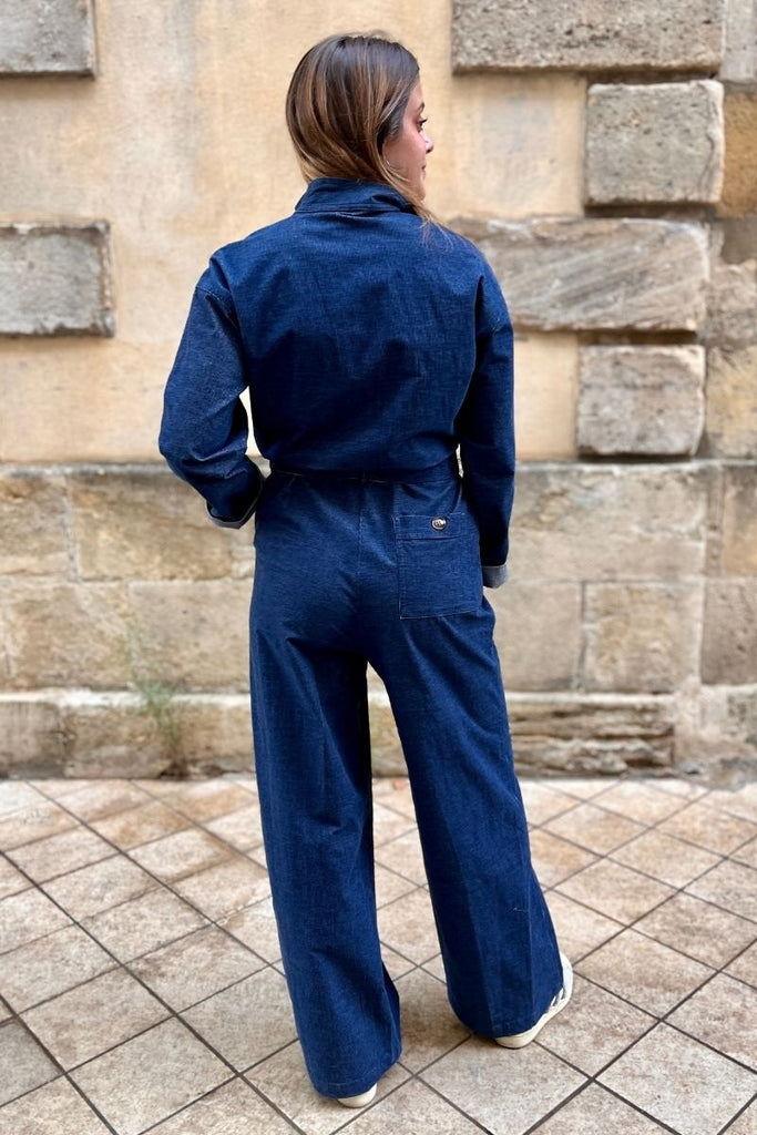 Combinaison Calmlie couleur bleu, marque Frnch, manches longues, col montant